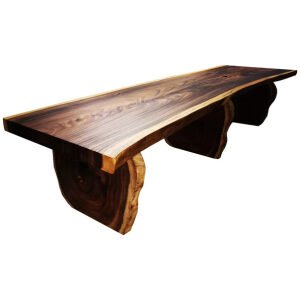 Black Wood Dining Table, Live Edge Table, Living Room Furniture, Farmhouse Table, Home Office Decor, Rustic Banquet