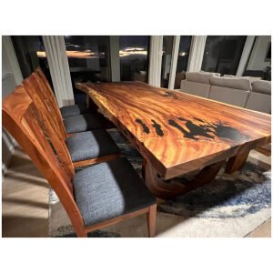 Farmhouse Table, Home and Office Decor, Rustic Banquet, Acacia Dining Table, Wood Dining Table, Live Edge Table, Living Room Furniture