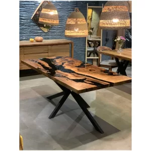 Epoxy table, custom design, walnut wood table, tree house design, farmhouse table, kitchen table, office table
